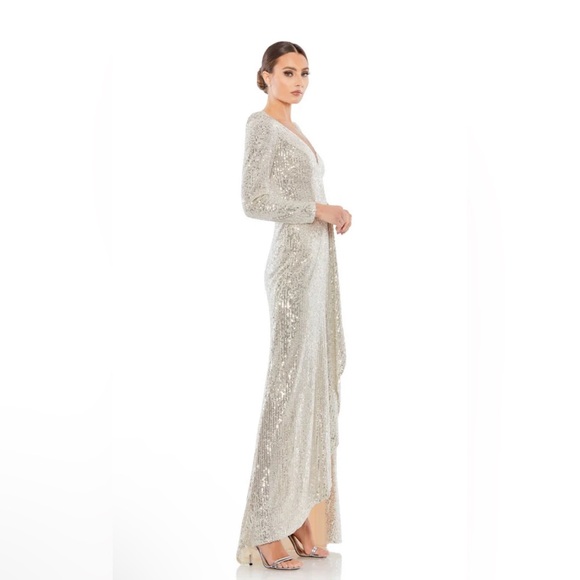 Sequin wrap evening gown - Picture 2 of 4